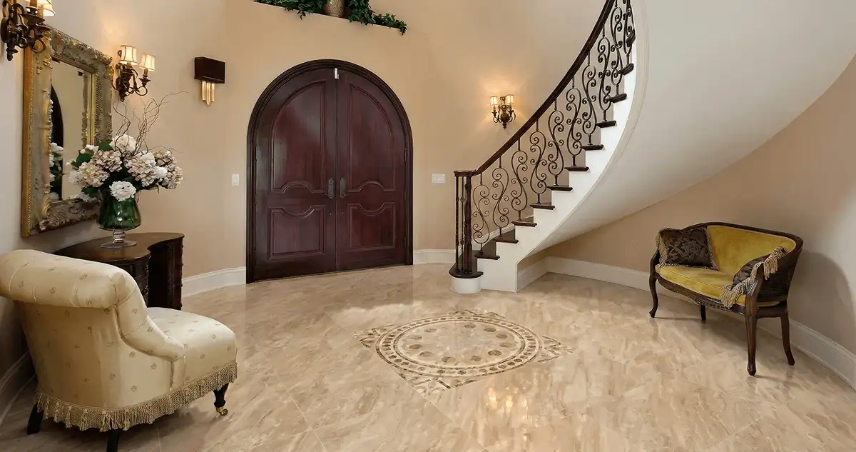 Entrance hall with professionally installed ceramic tile flooring in Bakersfield CA